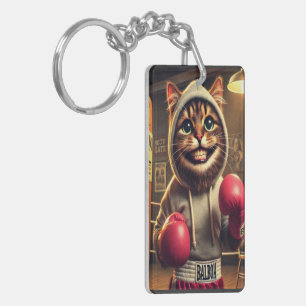 Boxing Champ? - Cat with boxing gloves Key Ring