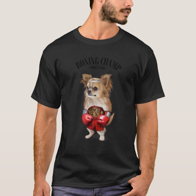 Boxing Champion Chihuahua Dog Fighter 1 T-Shirt (Front)