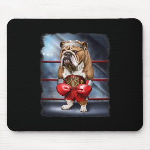 Boxing Champion English Bulldog Fighter Mouse Pad