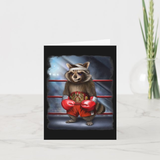Boxing Champion Racoon Fighter  Card (Front)