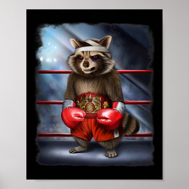 Boxing Champion Racoon Fighter  Poster (Front)