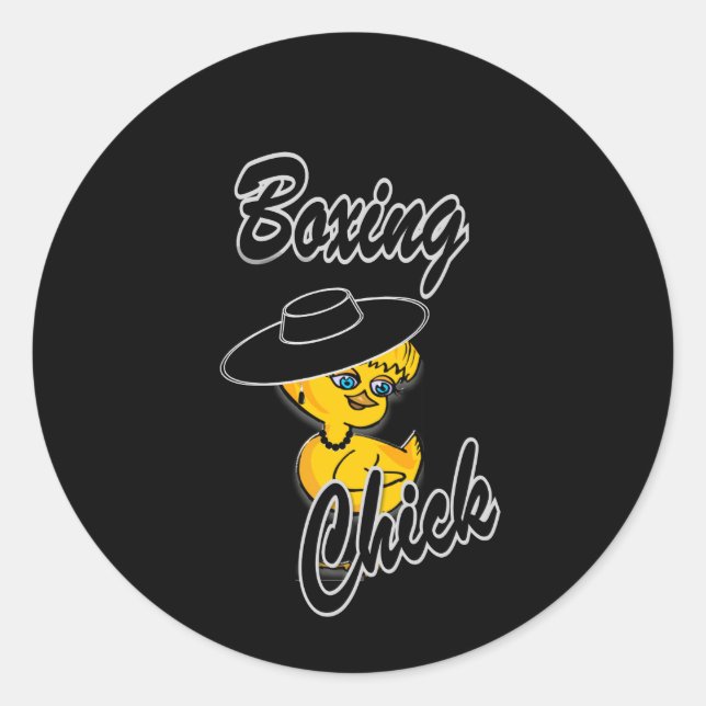 Boxing Chick #4 Classic Round Sticker (Front)