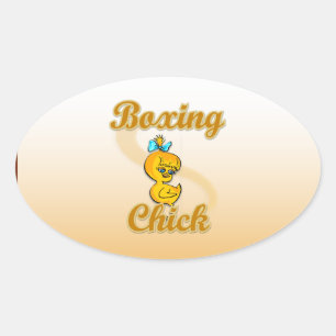Boxing Chick Oval Sticker