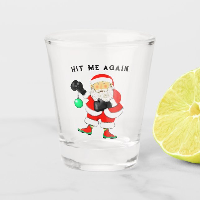 Boxing Christmas Shot Glass (Front)