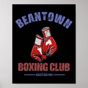 Boxing Club Beantown Boston Ma- Gloves Design Poster