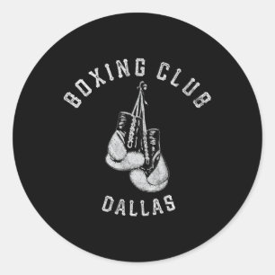 Boxing Club Dallas Gloves Fighter Classic Round Sticker