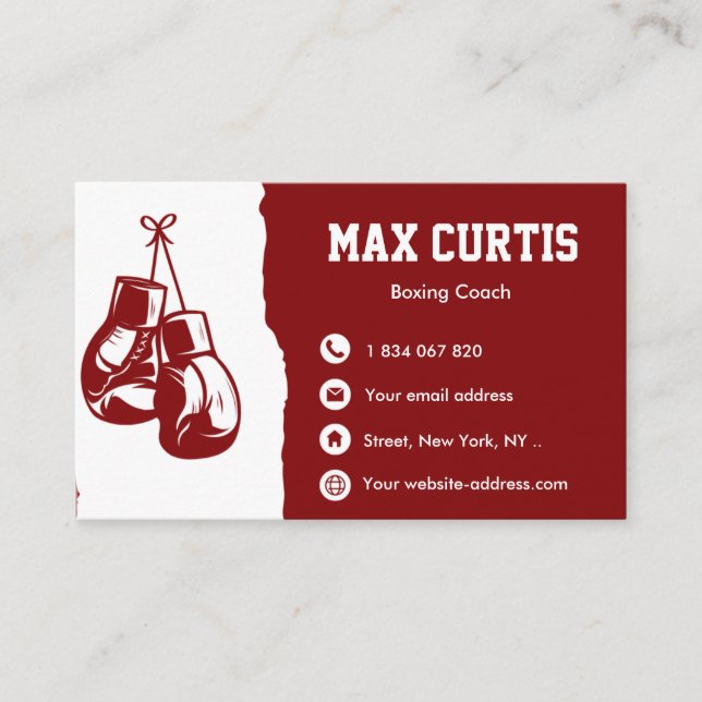 Boxing Coach  Business Card (Front)