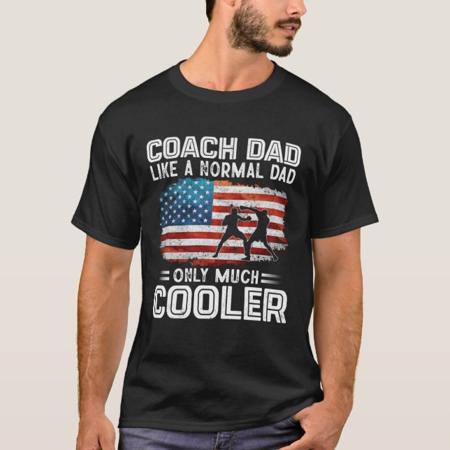 Boxing Coach Dad Boxing Players USA Flag T-Shirt (Front)
