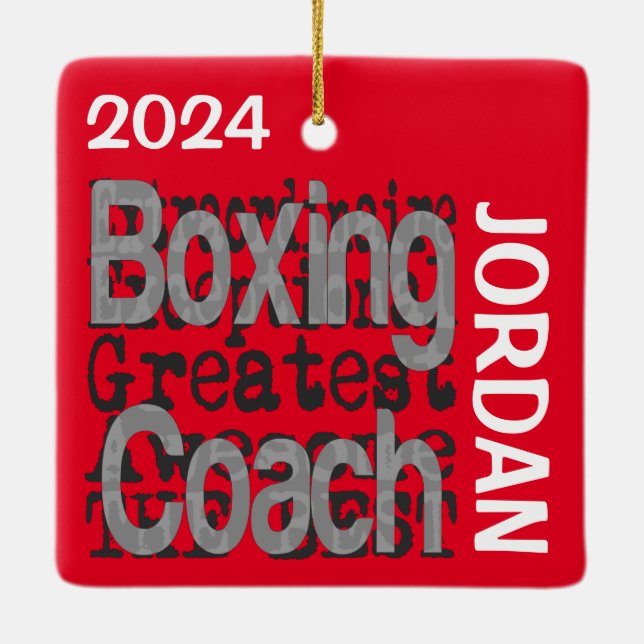 Boxing Coach Extraordinaire CUSTOM Ceramic Ornament (Back)
