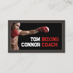 Boxing Coach Fitness Instructor Dark Business Card