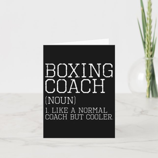 Boxing Coach Funny Sports Definition Trainer Gift  Card (Front)
