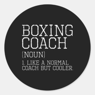 Boxing Coach Funny Sports Definition Trainer Gift  Classic Round Sticker