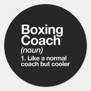 Boxing Coach Funny Sports Definition Trainer Marti Classic Round Sticker