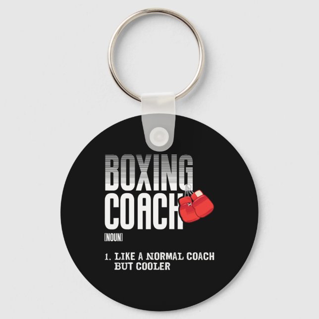 Boxing Coach Funny Sports Definition Trainers  Key Ring (Front)