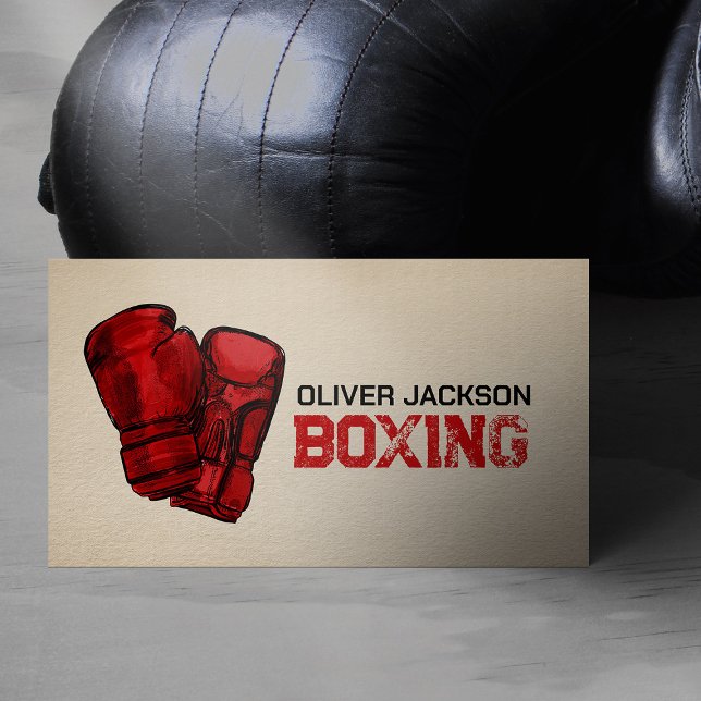 Boxing coach gloves drawing business card (Creator Uploaded)