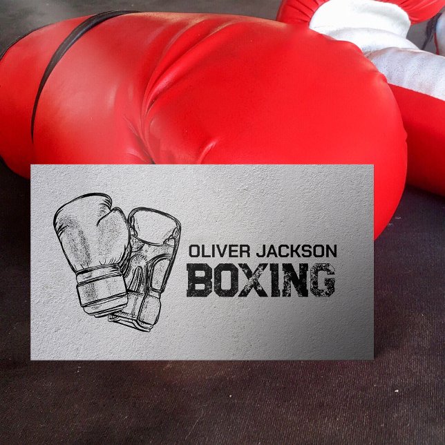 Boxing coach gloves drawing business card (Creator Uploaded)