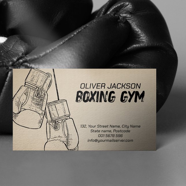 Boxing coach gloves drawing business card (Creator Uploaded)