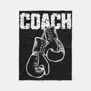 Boxing Coach Kickboxing Retro Boxing Gloves Boxer  Fleece Blanket