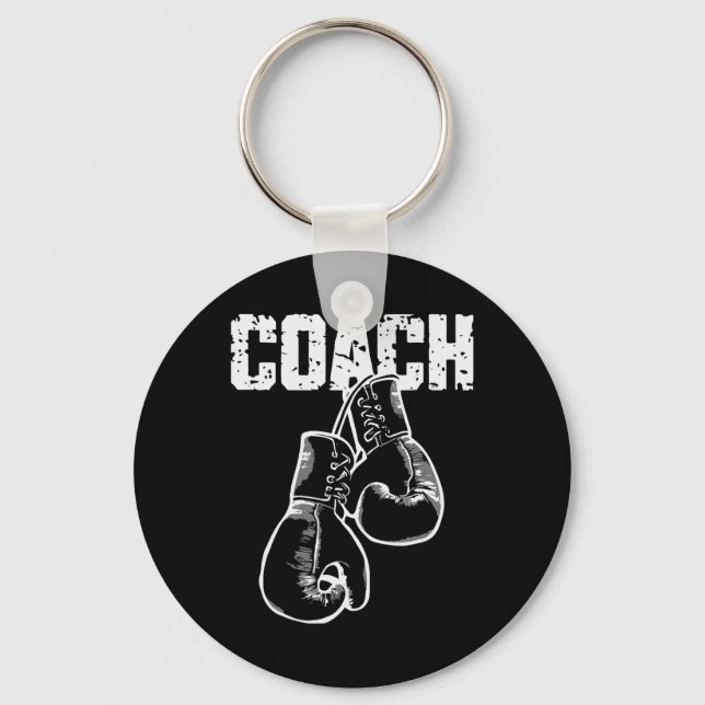 Boxing Coach Kickboxing Retro Boxing Gloves Boxer  Key Ring (Front)