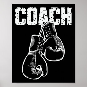 Boxing Coach Kickboxing Retro Boxing Gloves Boxer Poster