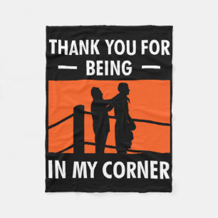 Boxing Coach Thank You For Being In My Corner Grap Fleece Blanket