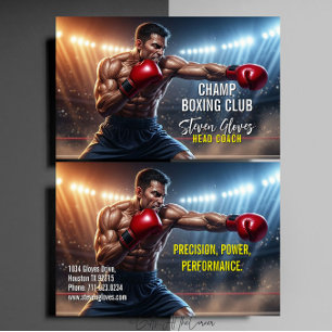 Boxing Coach Trainer Gym Sports Boxer Business Card