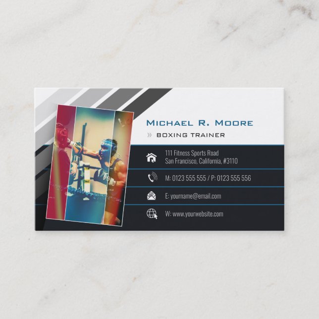Boxing Coach | Trainer | Sports Gifts Business Card (Front)