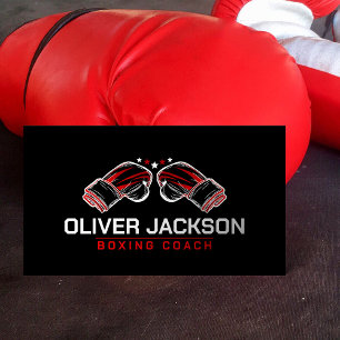 Boxing coach White and Red Gloves Business Card