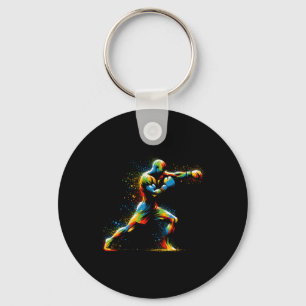 Boxing Colourful Boxer Sport Kickboxer Workout Kic Key Ring