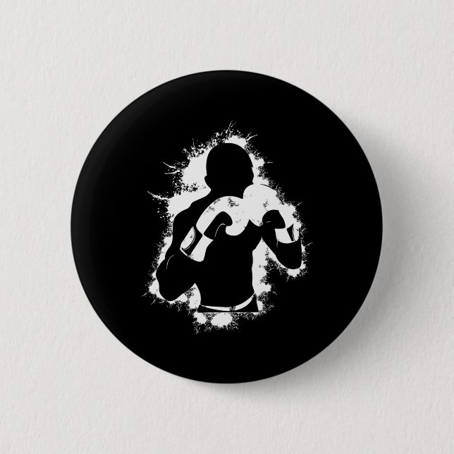 Boxing Combat Sports Sparring Gloves Gift - Boxer  6 Cm Round Badge (Front)