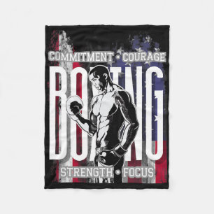 Boxing Commitment Courage Strength Focus  Fleece Blanket