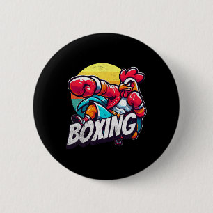 Boxing Cool Chicken Roosters Funny Chicken Who Lov 6 Cm Round Badge