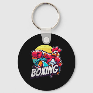 Boxing Cool Chicken Roosters Funny Chicken Who Lov Key Ring
