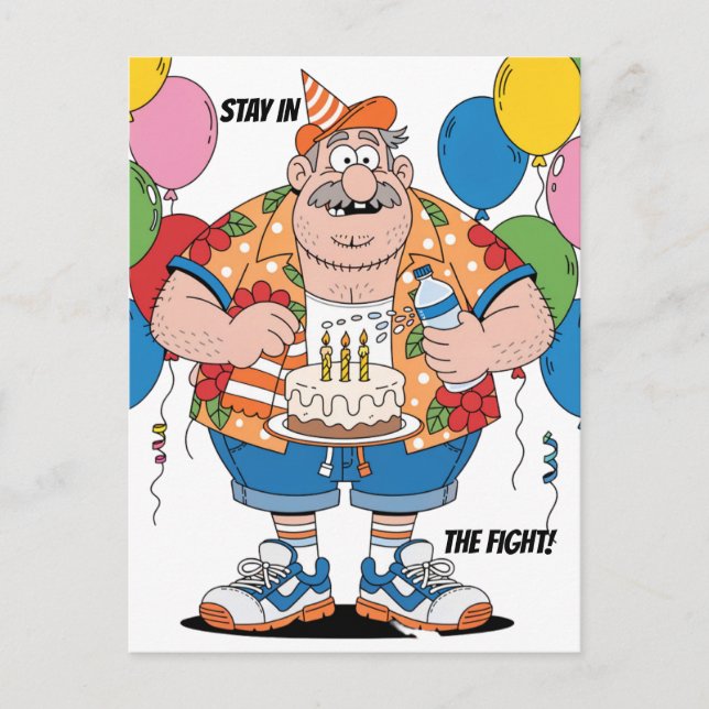 Boxing Corner Man Birthday Cheer Greeting Postcard (Front)