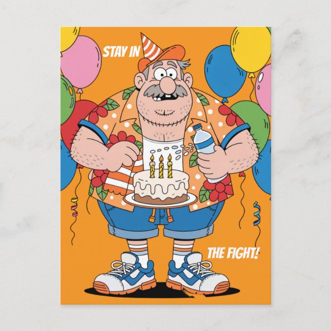 Boxing Corner Man Birthday Cheer Greeting Postcard (Front)