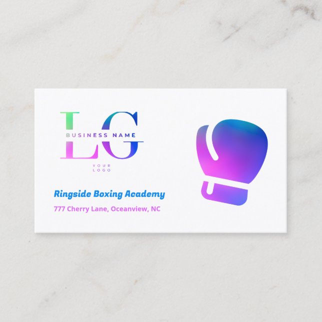 Boxing CUSTOM LOGO QR Business Card (Front)