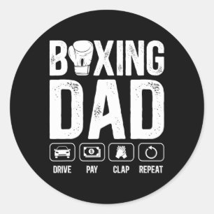 Boxing Dad Drive Pay Clap Boxing Father 1  Classic Round Sticker