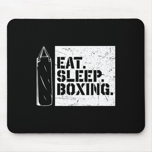 Boxing Day Eat Sleep Boxing Repeat Funny Boxing Lo Mouse Pad (Front)
