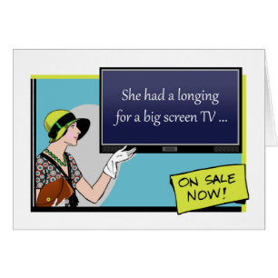 Boxing Day, Funny Retro Illustration, Big Screen