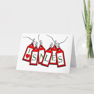 Boxing Day I Love Sales Tags Card
