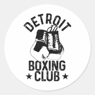 Boxing Detroit Michigan Martial Arts Boxer 1  Classic Round Sticker