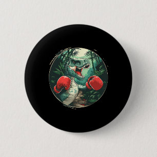 Boxing Dinosaur Boxer Dino Kickboxing T-rex Boxing 6 Cm Round Badge