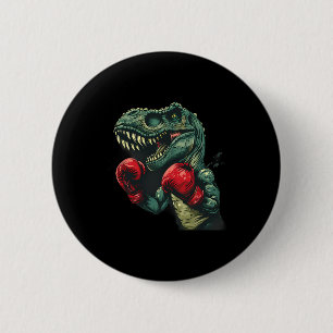 Boxing Dinosaur Boxer Dino Kickboxing T-rex Boxing 6 Cm Round Badge