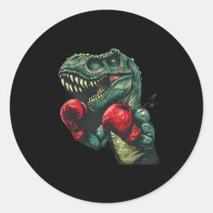 Boxing Dinosaur Boxer Dino Kickboxing T-rex Boxing Classic Round Sticker