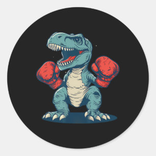 Boxing Dinosaur Boxer Dino Kickboxing T-rex Boxing Classic Round Sticker