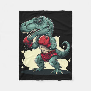 Boxing Dinosaur Boxer Dino Kickboxing T-rex Boxing Fleece Blanket