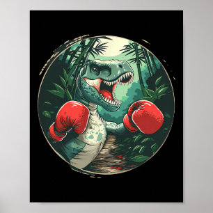 Boxing Dinosaur Boxer Dino Kickboxing T-rex Boxing Poster