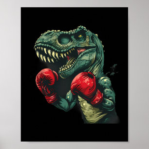Boxing Dinosaur Boxer Dino Kickboxing T-rex Boxing Poster