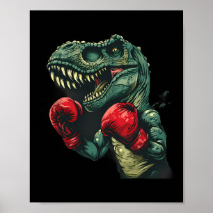 Boxing Dinosaur Boxer Dino Kickboxing T-rex Boxing Poster