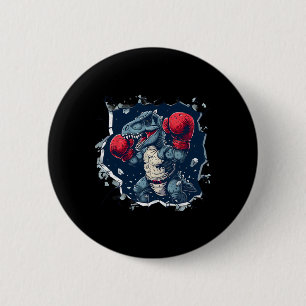 Boxing Dinosaur Boxer T-rex Kickboxing Dino Boxing 6 Cm Round Badge